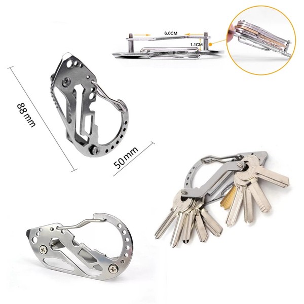 Karabiner Key Organizer SchlüSsel SchlüSselanhäNger Edelstahl Outdoor Multitool-image