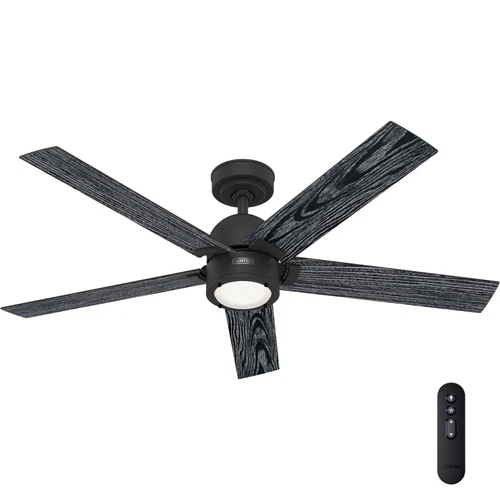 Hunter 52 inch Erling ENERGY STAR® Matte Black Ceiling Fan, Light Kit, Remote - Picture 7 of 16