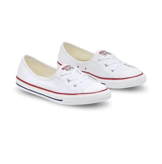 Stolpe sadel ordningen Converse Chuck Taylor All Star Womens Ballet Lace Slip On White Shoes  566774C | eBay