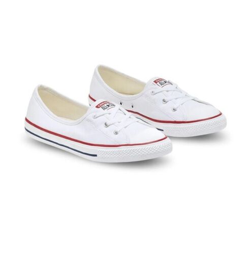 Converse Chuck Taylor All Star Womens Ballet Lace Slip On White Shoes ...