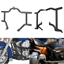 Front Engine Guard Rear Saddlebag Crash Bar for Harley Touring Road King 97-08