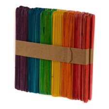 200 Pack - Multi Colored Natural Wooden Craft Sticks  Arts and Crafts