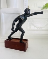 Antique Grand Tour Bronze Male Figure Roman Borghese Gladiator Sculpture