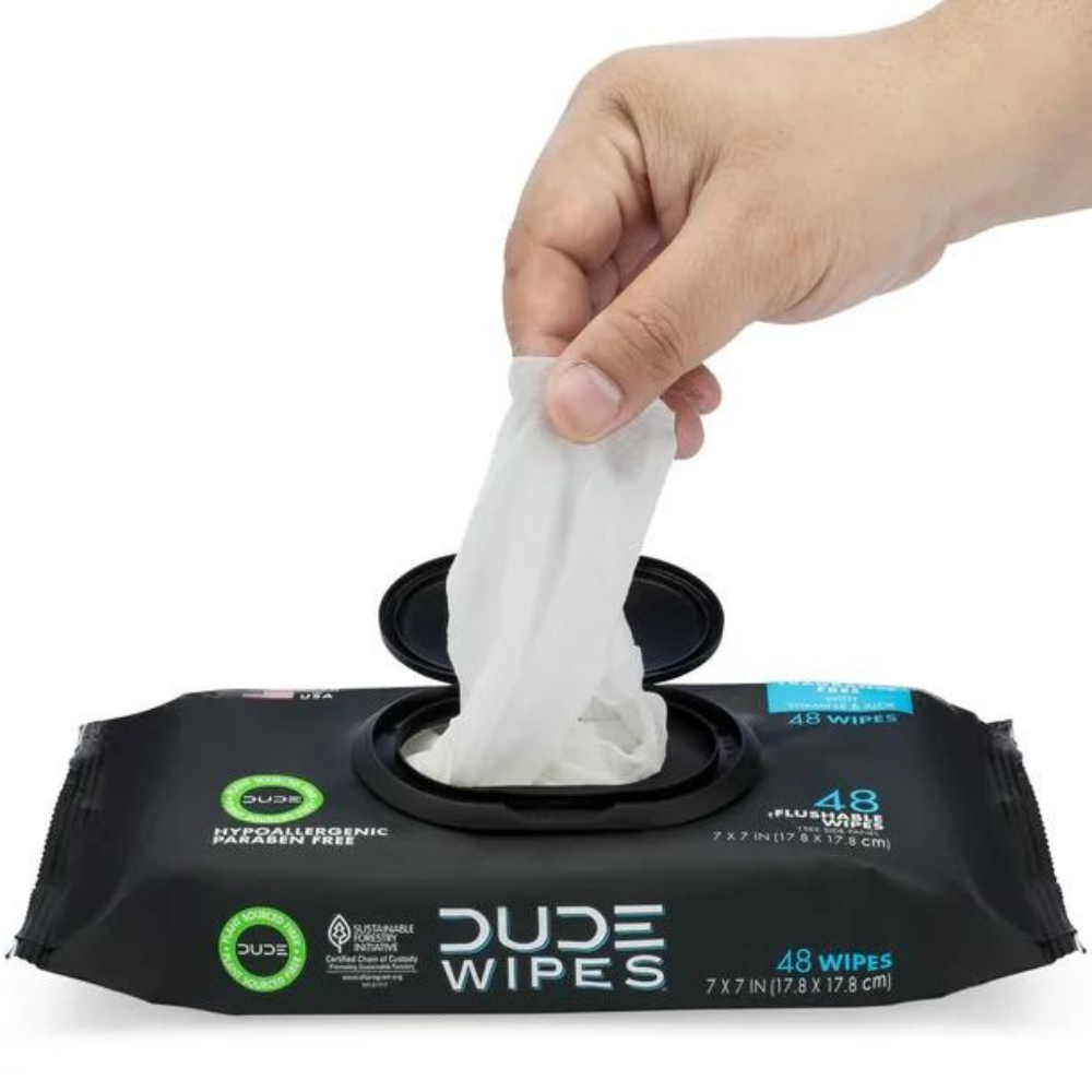 DUDE Wipes Flushable Wipes, Unscented XL Wet Wipes, Toilet Paper, 48 Ct