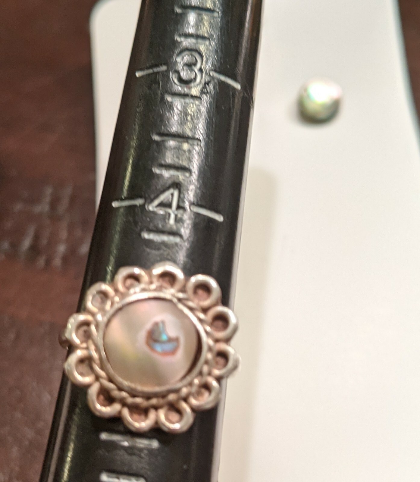 Abalone Shell Ring Earring Set Signed TM Mexico S… - image 7