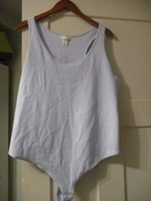 H M Basic Light Blue Sleeveless Ribbed Bodysuit Size XXL FREE SHIPPING