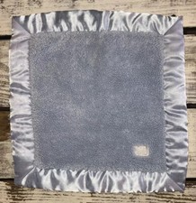 Angel Dear Blue Baby Security Blanket Lovey Plush Satin Square