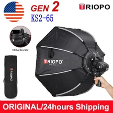 US TRIOPO KS2-65 65cm Folding Octagon Softbox & S Bracket Hand Grip fr Speedlite