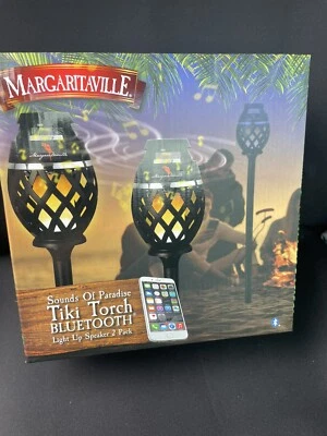Margaritaville Sounds of Paradise Tiki Torch Bluetooth Light-Up Speaker - 2 Pack