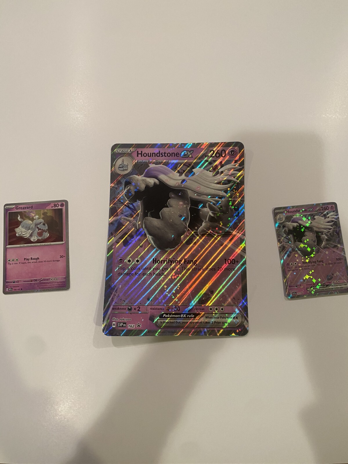 Pokémon TCG - Houndstone Ex SVP 162 Black Star  & Greavard 100/197 Promo & Overs