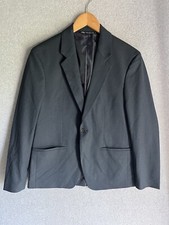 Zara Men Navy Blue Blazer Sport Coat 38 Made In Portugal