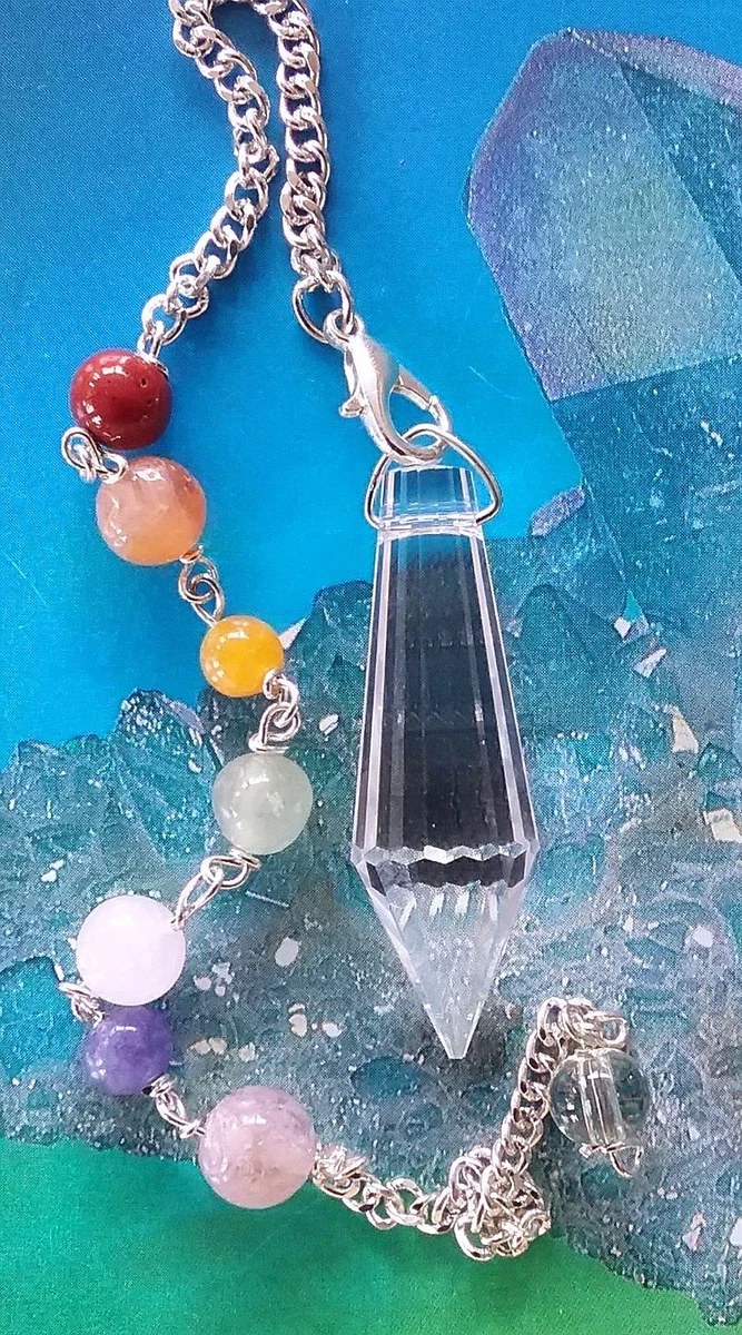 RARE 16 SIDED TIBETAN OBLONG HERKIMER DIAMOND DOWSING PENDULUM