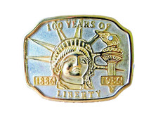 100 Years of The Statue of Liberty Belt Buckle: Gold Tone: SHIPS FREE  INSURED