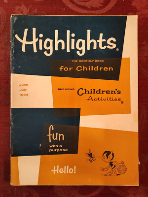 HIGHLIGHTS FOR CHILDREN Magazine June-July 1964 Activities Stories Puzzles!