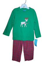 Claire Charlie Boutique Boys Reindeer Pant Set Holiday Multi-Color Size 5 NWT