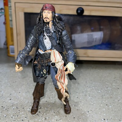 Disney Pirates of the Caribbean JACK SPARROW action figure 7''. Pre-owned 