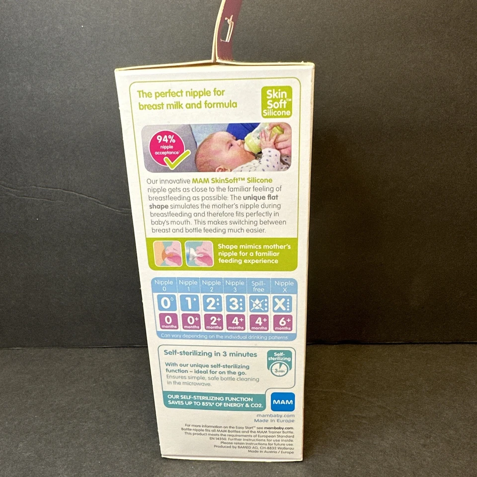 MAM Easy Start Anti-Colic Bottle, 9 oz 1-Count Baby Essentials, Medium Flow NEW - Image 4 of 4
