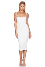 Nookie Bailey Midi Dress White Party Wedding Formal M NWT $199
