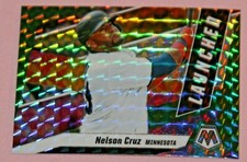 NELSON CRUZ 2021 PANINI MOSAIC LAUNCHED GREEN PRIZM #L3 MINNESOTA TWINS