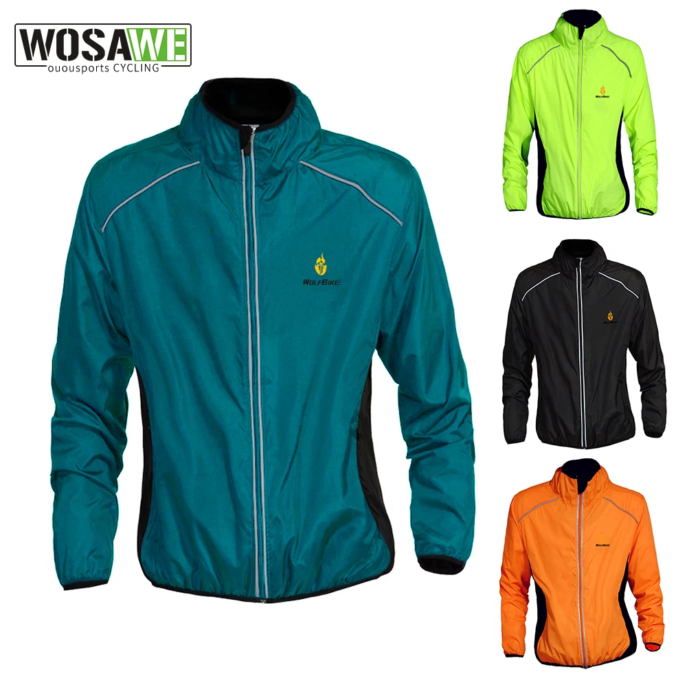 OFF WHITE WOSAWE Giacca Uomo Ciclismo Impermeabile Maglia Bici Alta Visibilità Running Top Coat