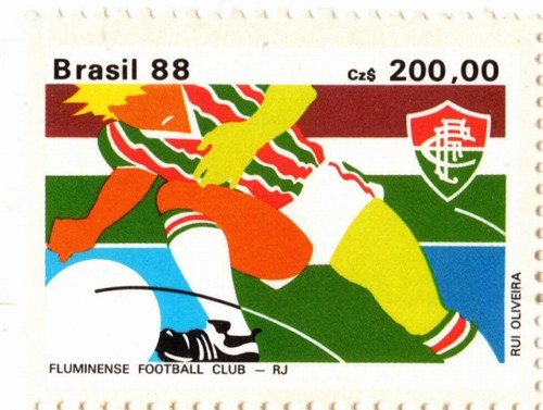 BRAZIL 1988 FAMOUS SOCCER CLUBS FLUMINENSE,do Recife,Coritiba,Grêmio 4 STAMP MNH - Picture 5 of 6