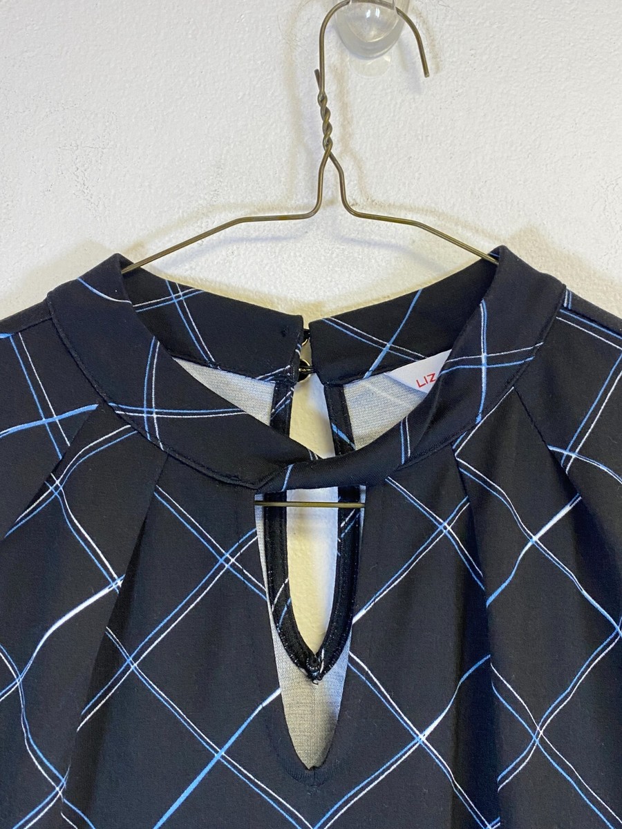 chinese dress ladies 1980S Liz Claiborne Petite Color-Blocked Mod Midi Off Cream & Navy Blu –  Cougar Vintage Shop main image 1