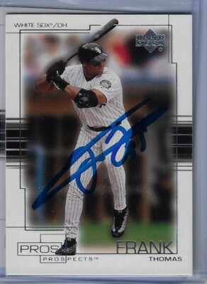 #ad Frank Thomas 2001 Upper Deck Pros and Prospects #37 Autographed Card $35.00
