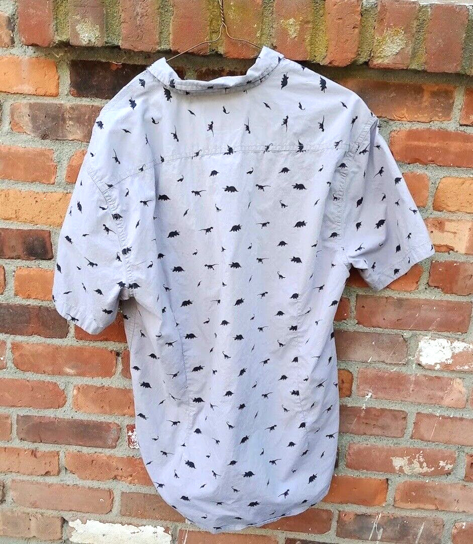dinosaur print button down