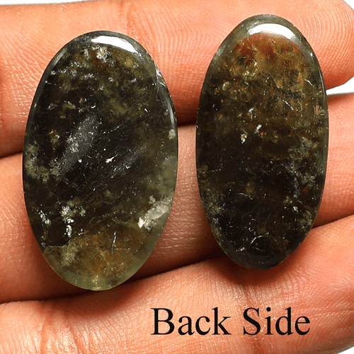 2 piezas Vesuvianita Natural Alta Calidad 28MM Cabujón Ovalado Piedras Preciosas Sueltas Sin Tratar - Imagen 11 de 17