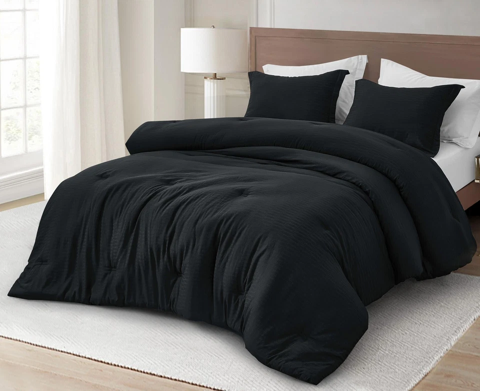 Chezmoi Collection Calvin 3-Piece Jacquard Textured Woven Comforter Bedding Set - Image 4 of 4