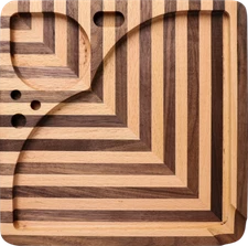 Black Walnut Rolling Tray Magnet Handcrafted Wooden Tray Square Shape For Smoker