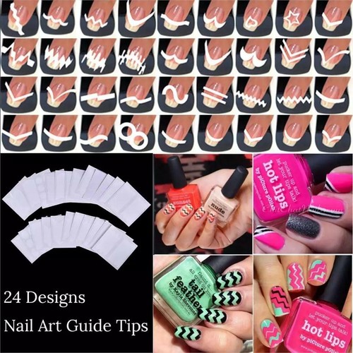 Nail Art Sticker French Tip Manicure Guides Stickers Collection 18 Styles UK - Picture 3 of 22