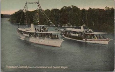 Postcard Thousand Islands Steamers Castanet and Captain Visger NY 