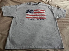 (1) NEW New Official Olympic Eastbay USA Flag T-shirt, Gray, XL 