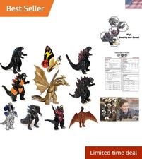Set of 10 Godzilla Toys, Movable Joint Action Figures, King of The Monsters v...