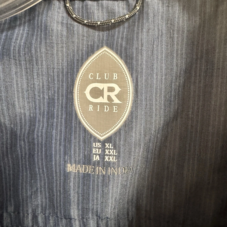 Camisa Club Ride Para Hombres XL Azul Marino Botón a Presión Elastizada Ciclismo Bicicleta Cercanías Informal Foto 3 de 4