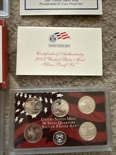 2007 United States Mint Proof Set with Box COA presidential one dollar coin - 第 3/5 張圖片