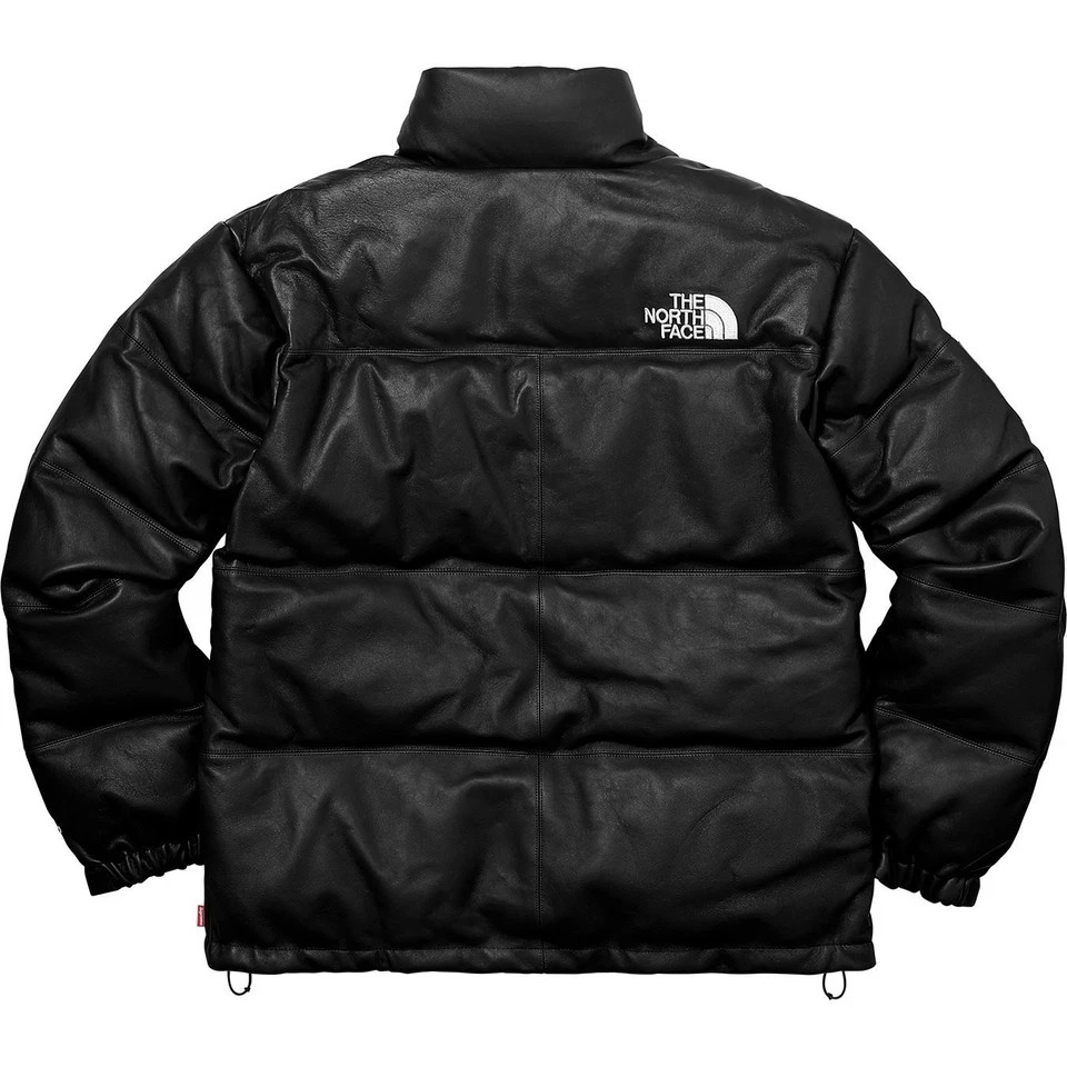 Men’s Nuptse Style Black Leather Puffer Jacket – Mountain Inspired Coat thumbnail 2