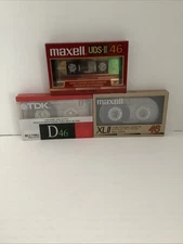 2 MAXELL XLII-46 & 1 TDK D-46 Blank Audio Cassette Tape media Japan L24