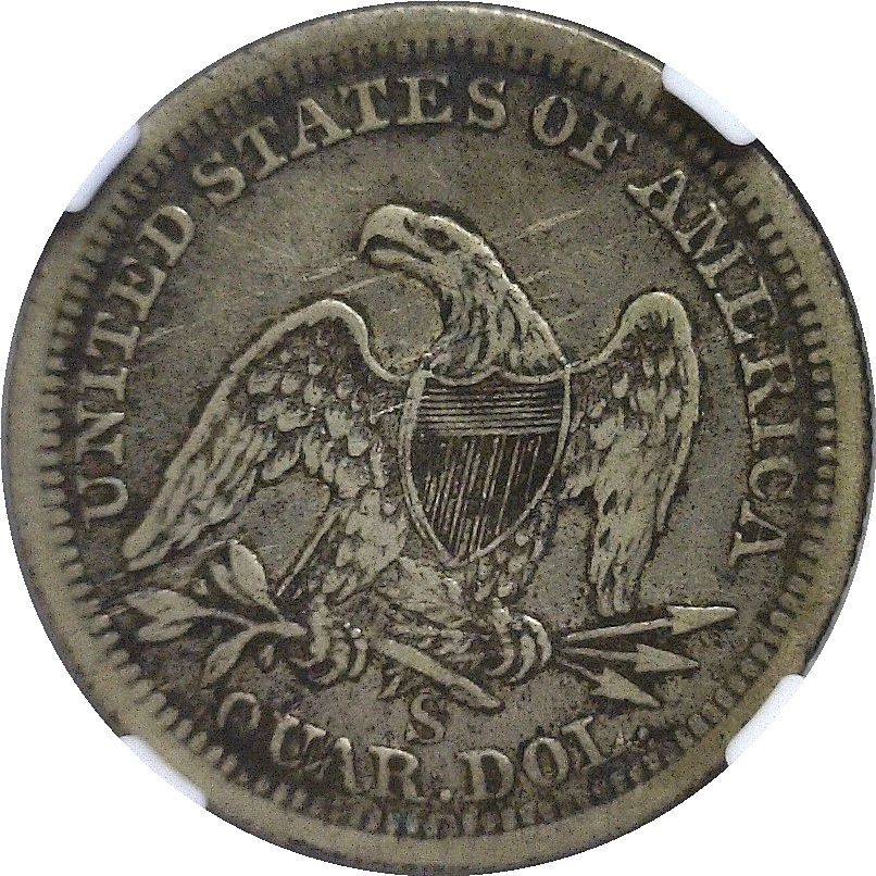 1859-S Seated Liberty Quarter. - NGC VF-35. - Image 3 of 3