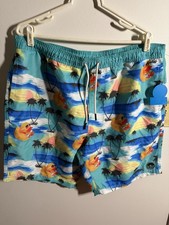 Neff Swim Trunks Large Rubber Ducky Board Shorts with Pockets and Draw String
