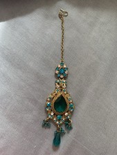 Ladies Green and Gold Tikka Jewellery Indian Style