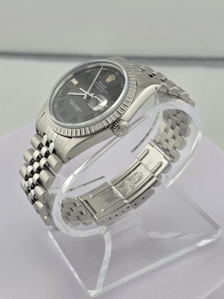 Relógio Masculino Rolex Datejust Prata - Mostrador Wimbledon - Pulseira Jubileu - Imagem 4 de 4
