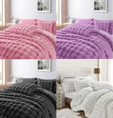Quadratischer Teddy Fleece Bettbezug Bettwäsche Set oder Überwürfe oder Kissenbezug