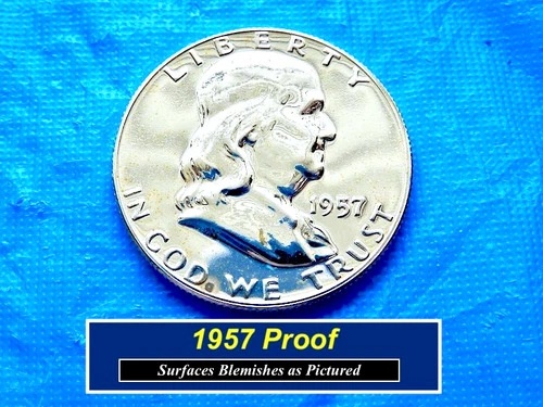 CHOICE➳1957 PROOF Franklin ➳ Deep Mirrors ➳ Minor Surface Blems ➳157prsc