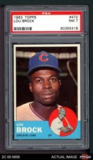 1963 Topps #472 Lou Brock Cubs HOF  PSA 7 - NM