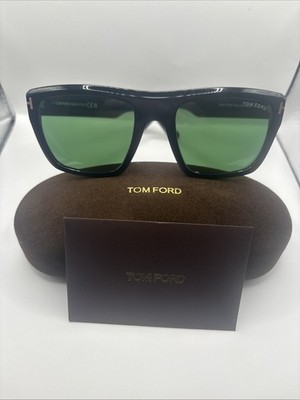 Tom Ford ALBERTO FT 1077 Shiny Black/Green (01N) Sunglasses Brand New Green Lens