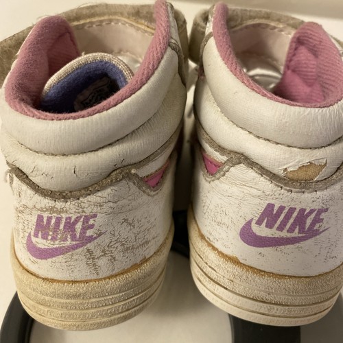 Vintage Girls Nike Flare Baby Shoes 1991 Thailand Pink White Rare 5 - Picture 3 of 12