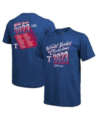 Texas Rangers Majestic Threads 2023 World Series Champions Roster T-Shirt Sz XL 