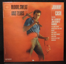 AUTOGRAPHED JOHNNY CASH BLOOD, SWEAT AND TEARS WITH THE CARTER FAMILY LP